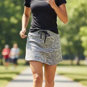 Athleta Gray Knit Space dye Skirt Medium